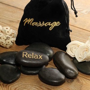 massage, stones, black